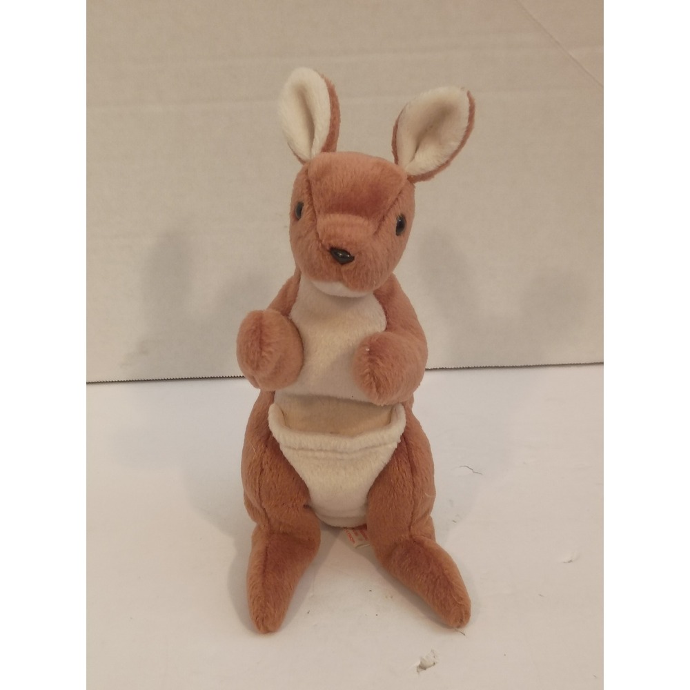 Ty Beanie Baby Pouch the Kangaroo Plush Toy 1996 Tan Vintage Collectible 9 inch